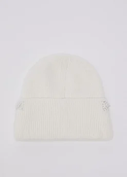 Berretto in maglia con perle