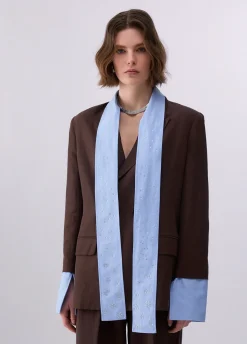 Blazer con sciarpa gioiello