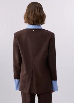 Blazer con sciarpa gioiello