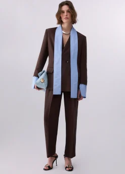 Blazer con sciarpa gioiello