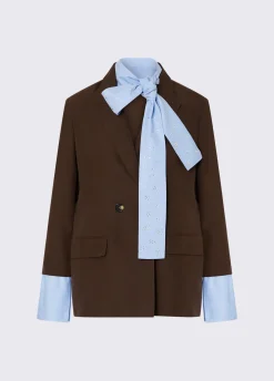 Blazer con sciarpa gioiello