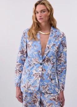 Blazer in popeline stampato