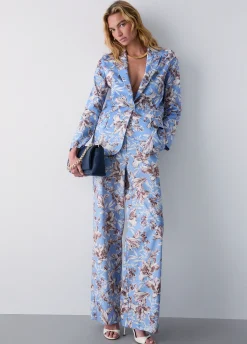 Blazer in popeline stampato