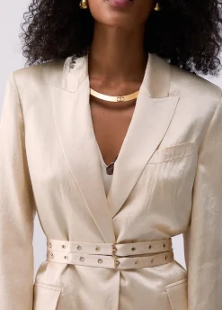 Blazer in raso con cintura