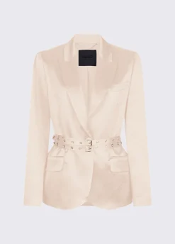 Blazer in raso con cintura