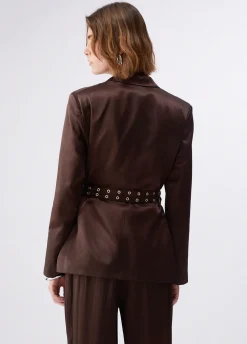 Blazer in raso con cintura