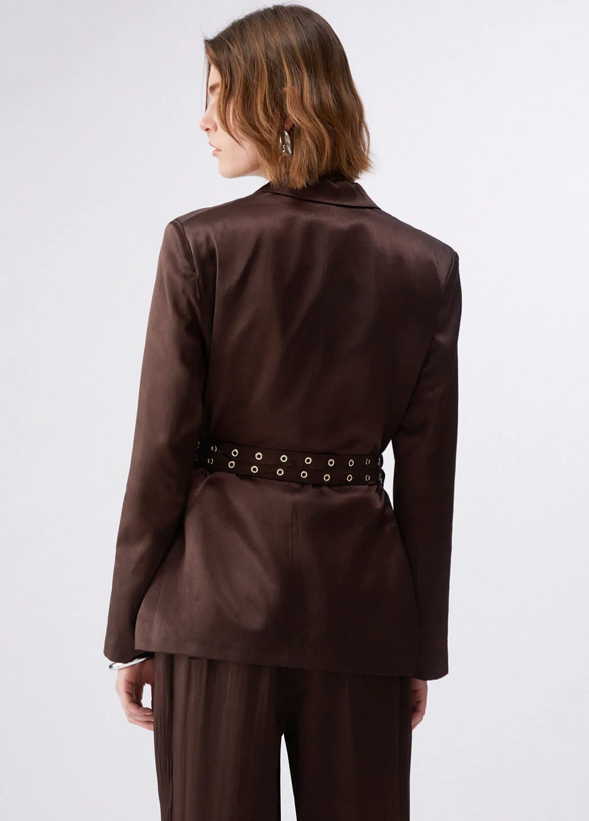 Blazer in raso con cintura