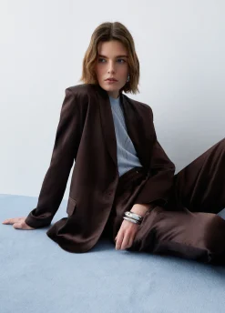 Blazer in raso con cintura