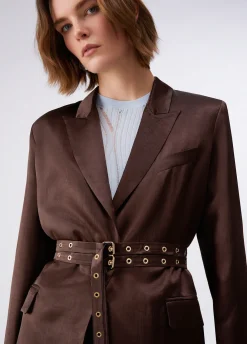 Blazer in raso con cintura