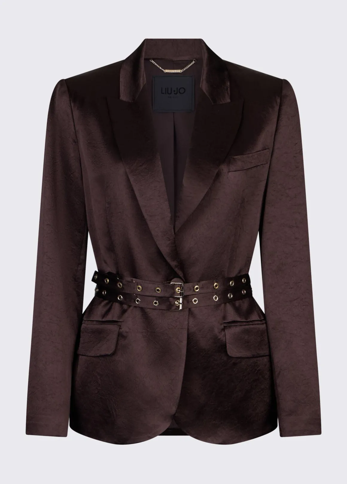 Blazer in raso con cintura