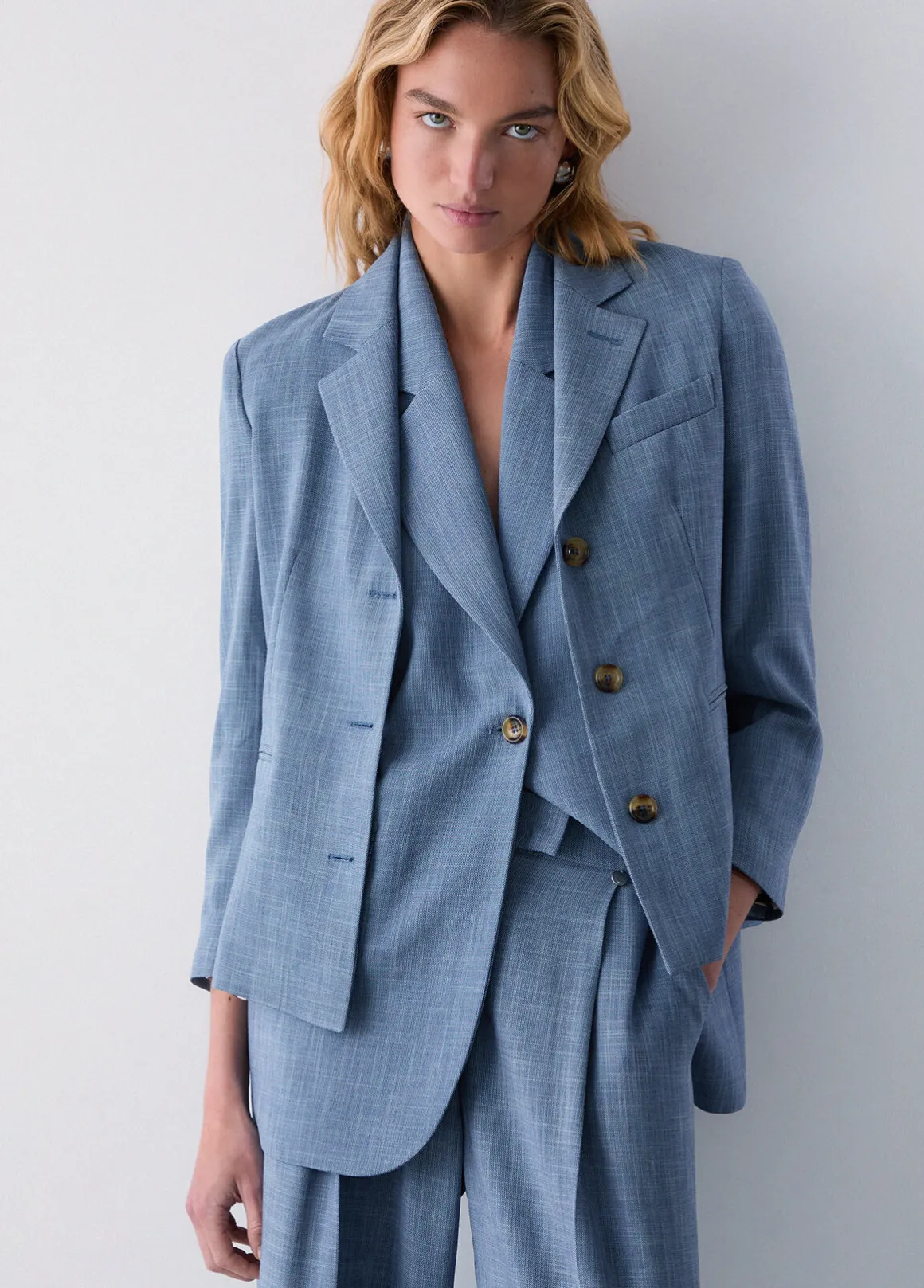 Blazer in tessuto mélange
