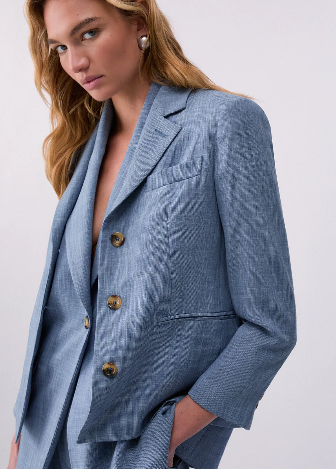 Blazer in tessuto mélange