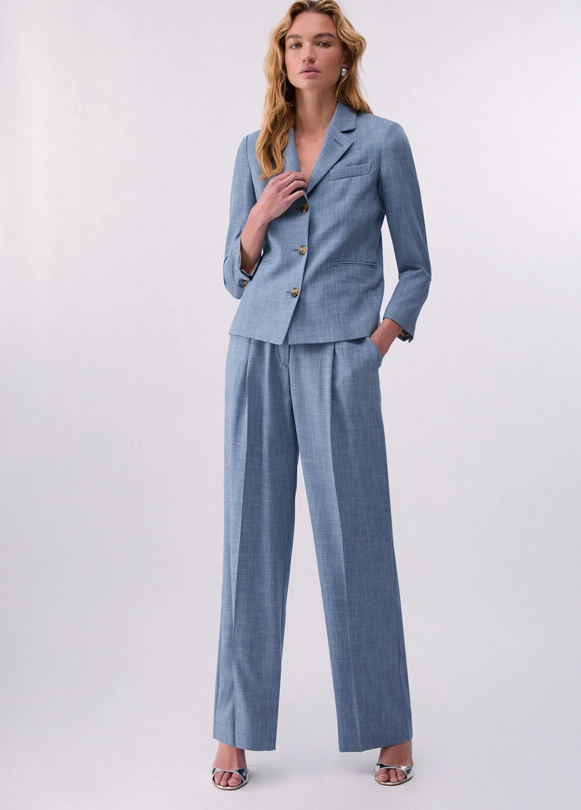 Blazer in tessuto mélange