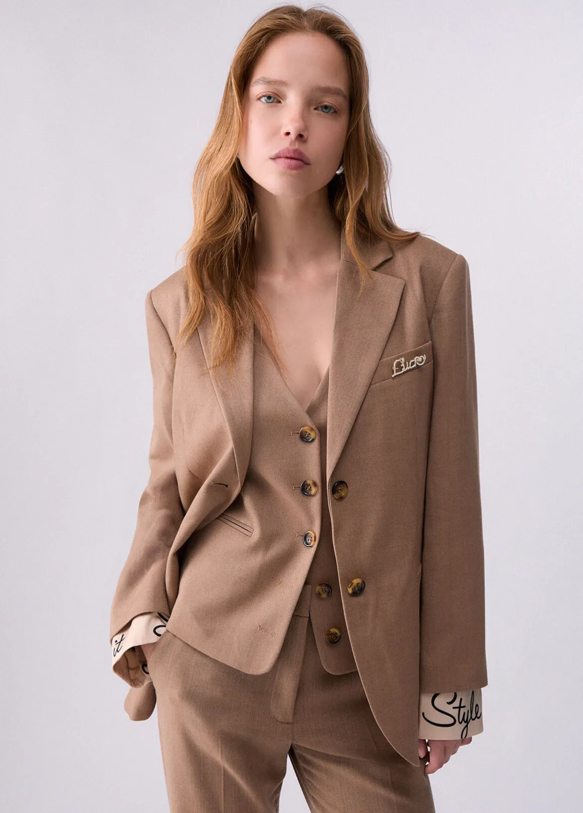 Blazer in tessuto resca