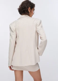 Blazer slim fit con ricami gioiello