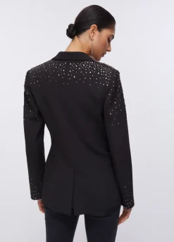 Blazer slim fit con ricami gioiello