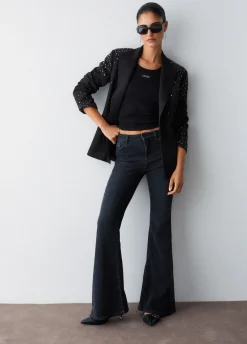 Blazer slim fit con ricami gioiello
