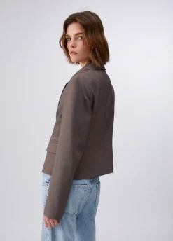 Blazer slim fit in tessuto mélange