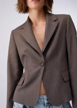 Blazer slim fit in tessuto mélange