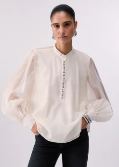 Blusa con ricami gioiello