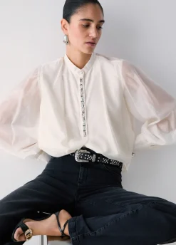 Blusa con ricami gioiello