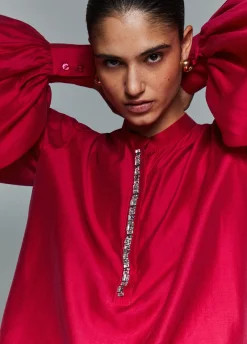 Blusa con ricami gioiello
