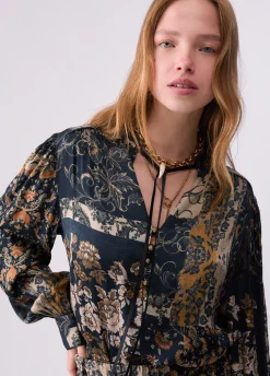Blusa con stampa all-over