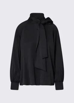 Blusa in raso con fiocco