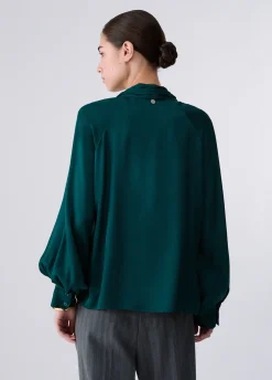 Blusa in raso con fiocco
