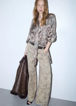 Blusa in raso stampato