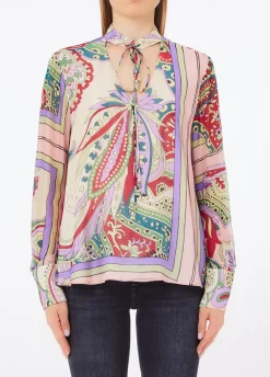 Blusa in seta stampata