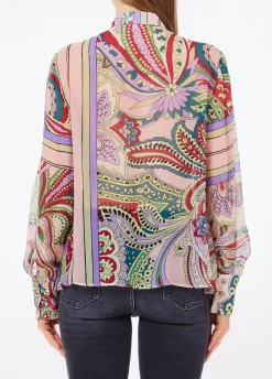 Blusa in seta stampata
