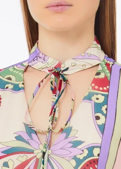 Blusa in seta stampata