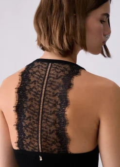 Body con inserto in pizzo