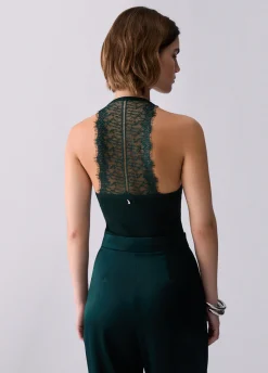 Body con inserto in pizzo