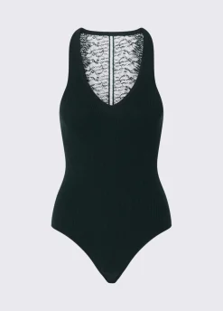 Body con inserto in pizzo
