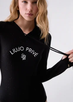 Body in maglia con cappuccio