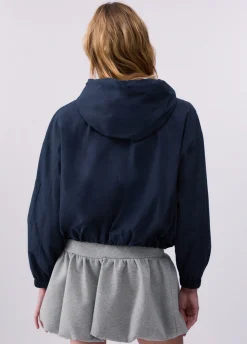 Bomber in nylon con cappuccio