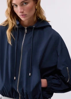 Bomber in nylon con cappuccio