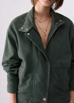 Bomber in suede