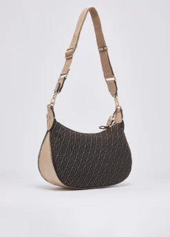 Borsa a spalla media jacquard