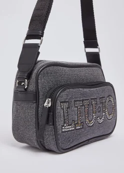 Borsa a tracolla media con logo
