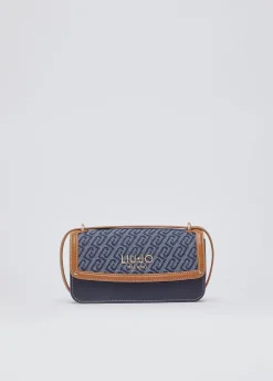 Borsa a tracolla piccola in denim jacquard