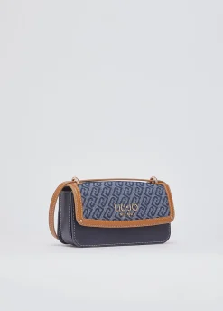 Borsa a tracolla piccola in denim jacquard