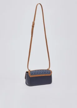 Borsa a tracolla piccola in denim jacquard