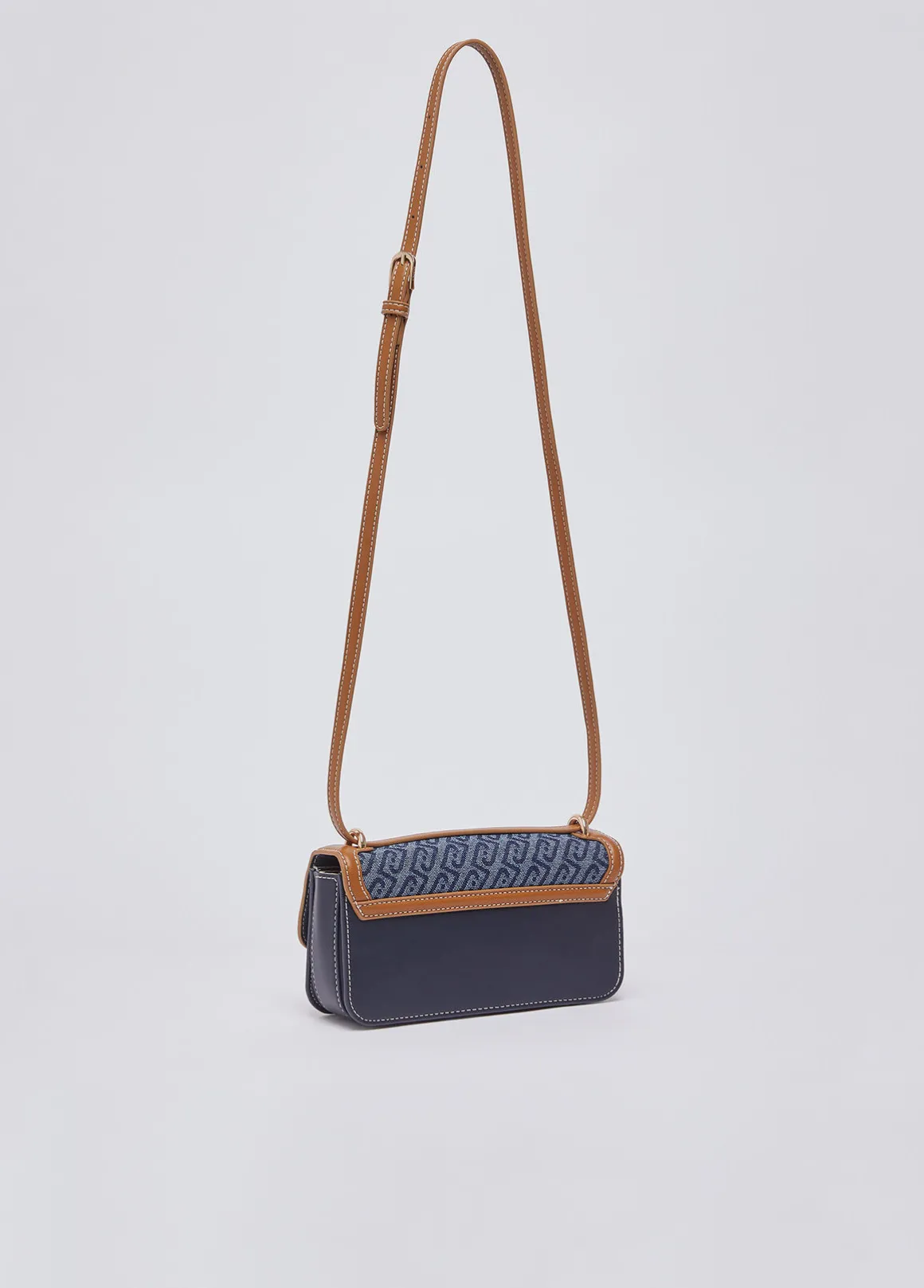 Borsa a tracolla piccola in denim jacquard