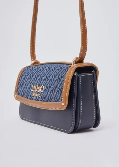 Borsa a tracolla piccola in denim jacquard