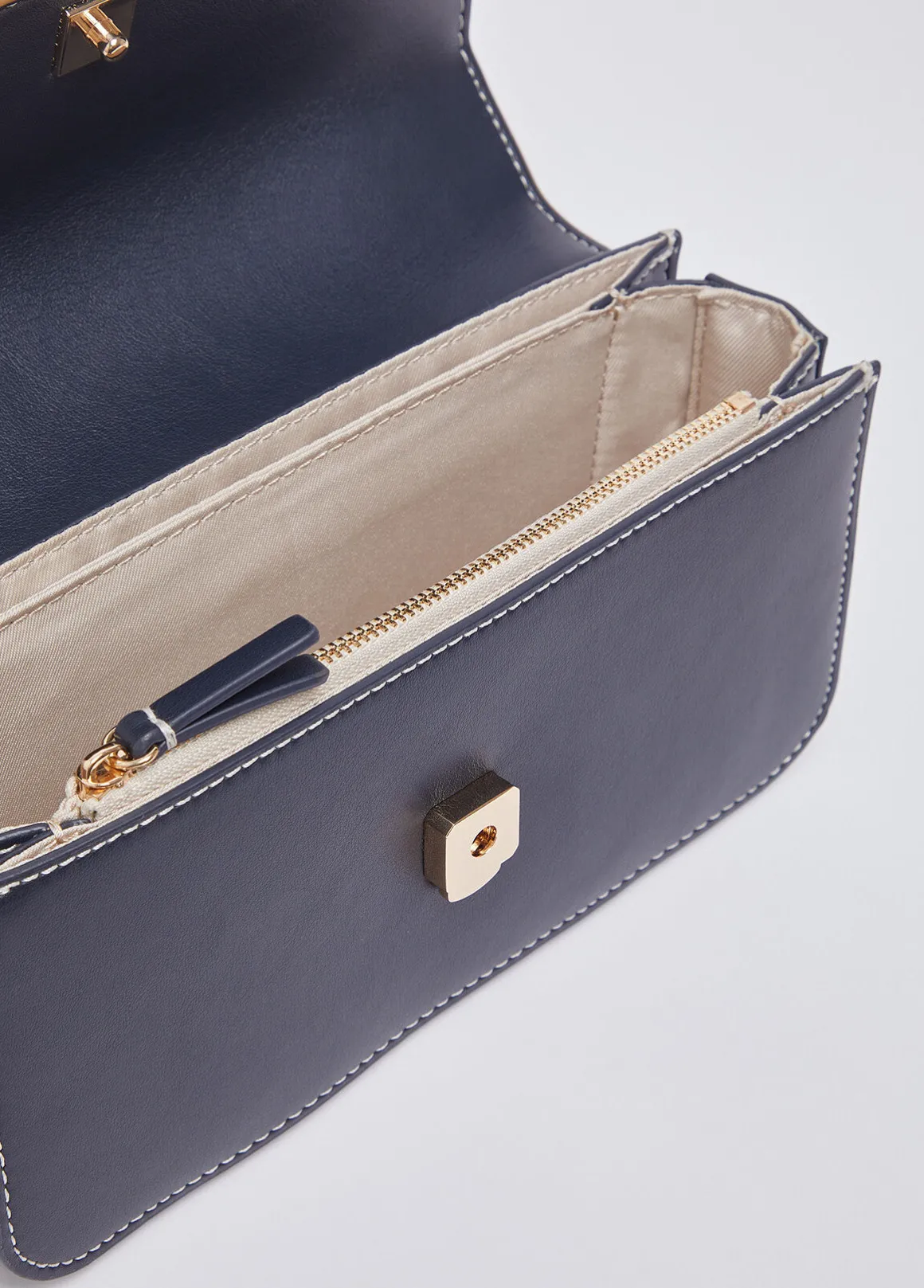 Borsa a tracolla piccola in denim jacquard