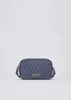 Borsa a tracolla piccola in denim jacquard