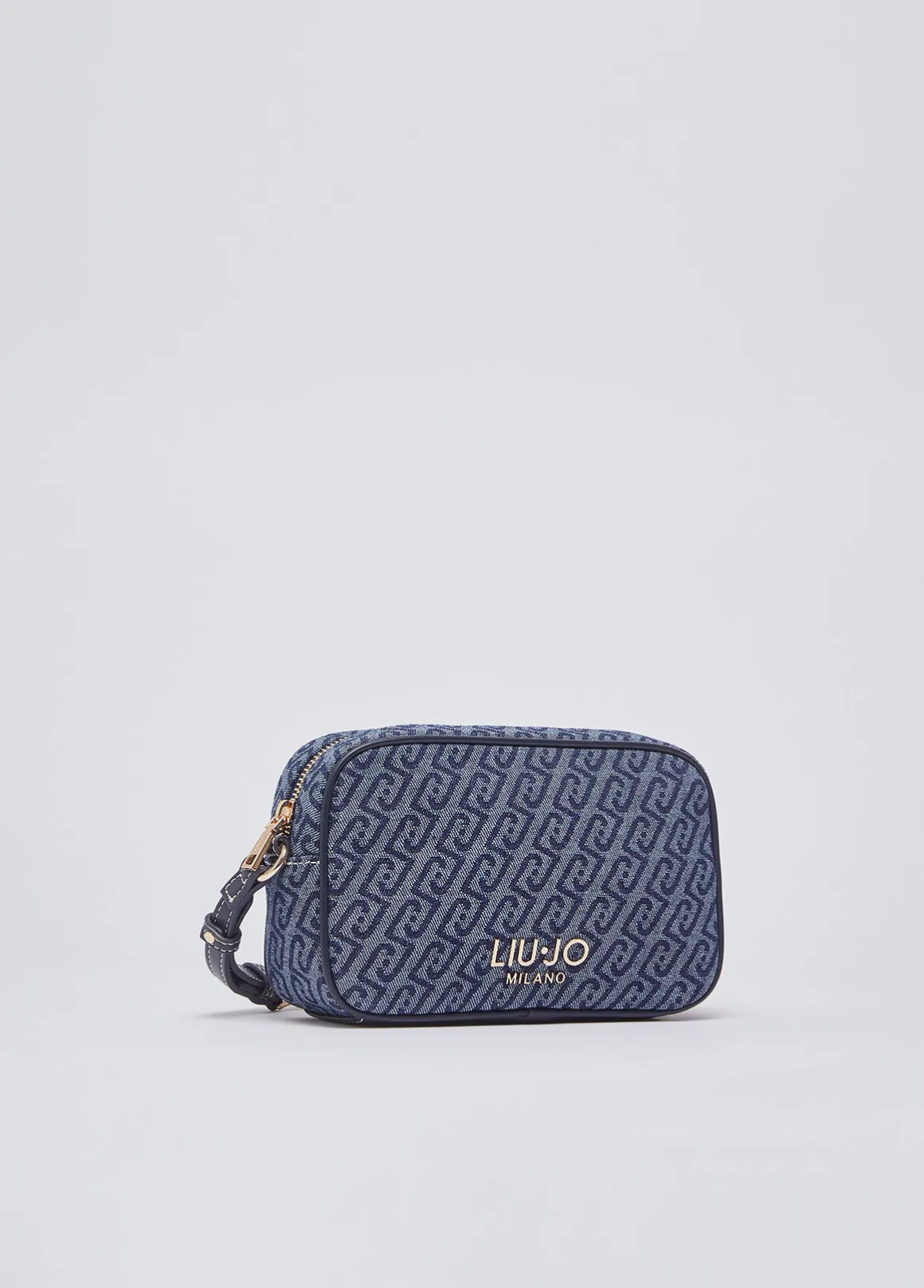 Borsa a tracolla piccola in denim jacquard